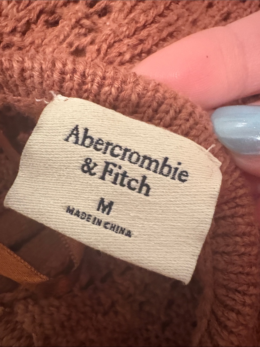 Abercrombie & Fitch Burnt Orange Knit Spaghetti-Strap Midi Dress - Picture 3 of 3
